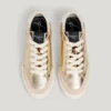 Goldene Sneaker mit Animal-Print-Details
