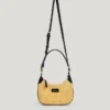 Halbmondförmige Raffia-Handtasche