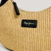 Halbmondförmige Raffia-Handtasche