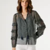 Halbtransparente Bluse mit Rüschen