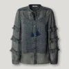 Halbtransparente Bluse mit Rüschen