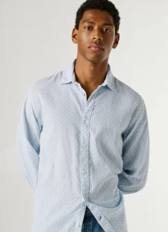 Hemd mit geometrischem Print in Regular Fit