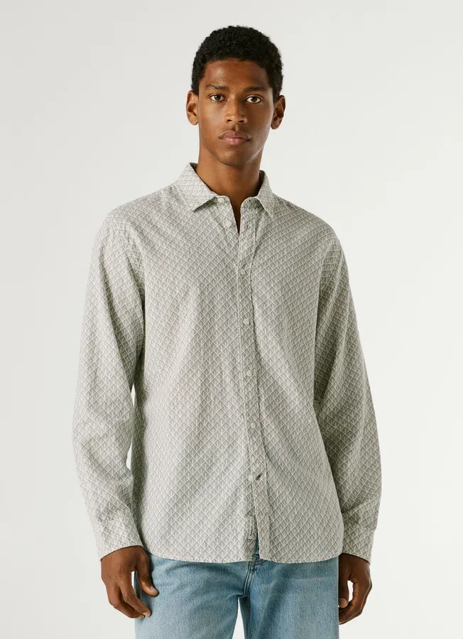 Hemd mit geometrischem Print in Regular Fit Hemd mit geometrischem Print in Regular Fit