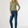 High-Rise-Jeans mit schmal zulaufender Passform – Violett High-Rise-Jeans mit schmal zulaufender Passform – Violett