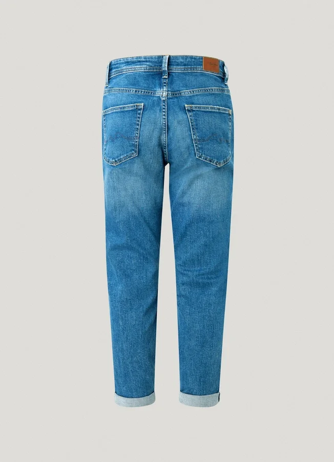 High-Rise-Jeans mit schmal zulaufender Passform – Violett High-Rise-Jeans mit schmal zulaufender Passform – Violett