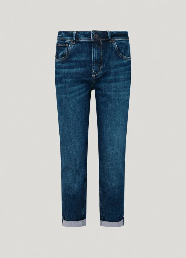 High-Rise-Jeans mit schmal zulaufender Passform – Violett High-Rise-Jeans mit schmal zulaufender Passform – Violett