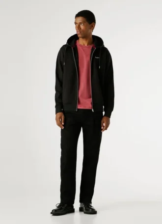 Hoodie mit durchgehendem Reißverschluss und normaler Passform