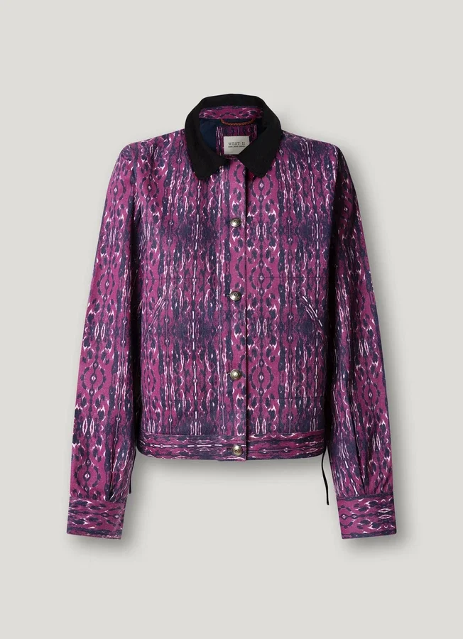 Jacke mit bedrucktem Hemdkragen Jacke mit bedrucktem Hemdkragen