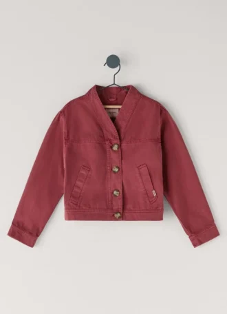 Jacke mit V-Ausschnitt, stückgefärbt