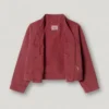 Jacke mit V-Ausschnitt, stückgefärbt