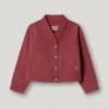 Jacke mit V-Ausschnitt, stückgefärbt