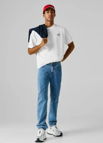 Jeans mit gerader Passform und mittlerer Leibhöhe