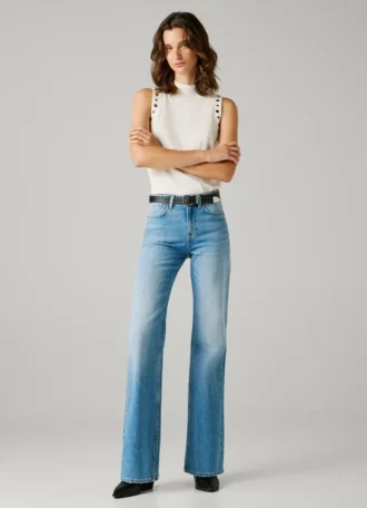 Jeans mit hoher Leibhöhe und ausgestelltem Schnitt – Willa