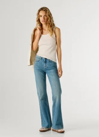 Jeans mit hoher Leibhöhe und ausgestelltem Schnitt – Willa