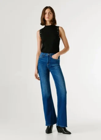 Jeans mit hoher Leibhöhe und ausgestelltem Schnitt – Willa