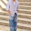 Jeans mit niedriger Leibhöhe und lockerer Passform – Helix