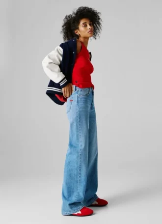 Jeans mit weitem Schnitt und mittlerer Leibhöhe