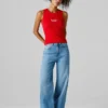 Jeans mit weitem Schnitt und mittlerer Leibhöhe Jeans mit weitem Schnitt und mittlerer Leibhöhe