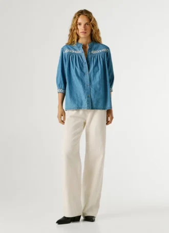 Jeansbluse in Regular Fit