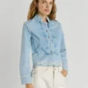 Jeansjacke mit Ikat-Details Jeansjacke mit Ikat-Details