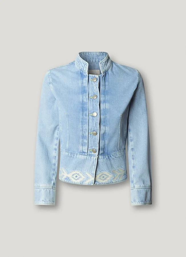 Jeansjacke mit Ikat-Details Jeansjacke mit Ikat-Details