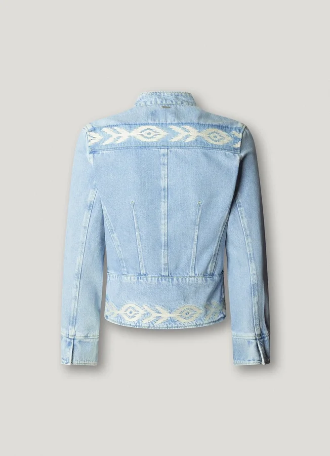Jeansjacke mit Ikat-Details Jeansjacke mit Ikat-Details