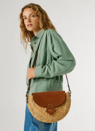Jute-Umhängetasche mit Klappe