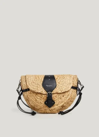 Jute-Umhängetasche mit Klappe