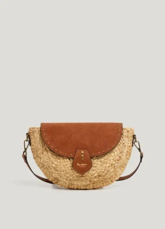Jute-Umhängetasche mit Klappe