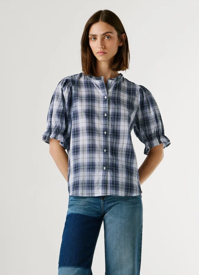 Karierte Bluse mit Rüschen Karierte Bluse mit Rüschen