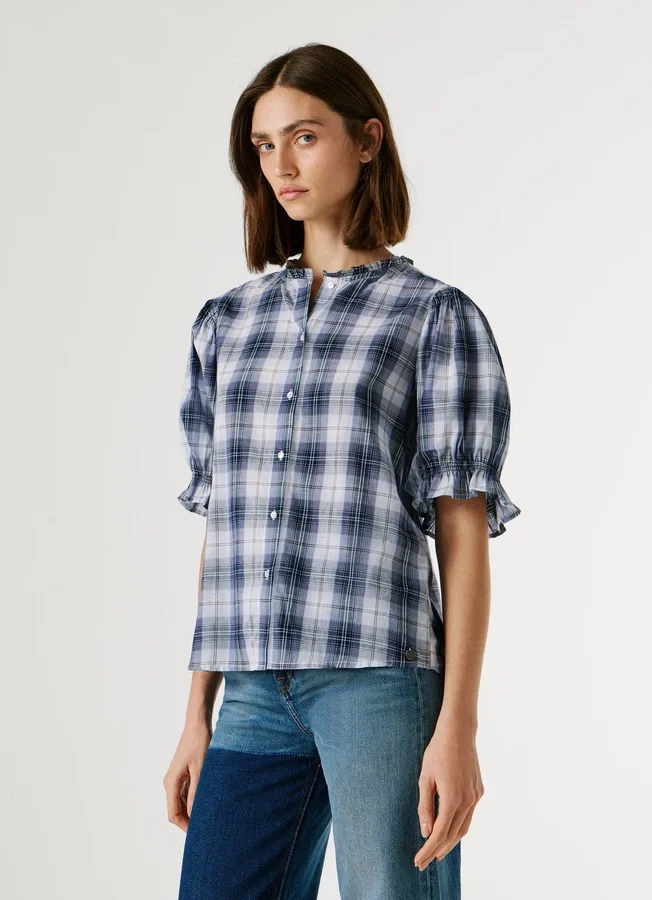Karierte Bluse mit Rüschen Karierte Bluse mit Rüschen