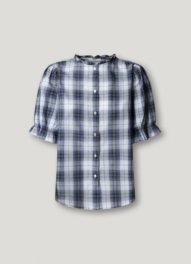 Karierte Bluse mit Rüschen Karierte Bluse mit Rüschen