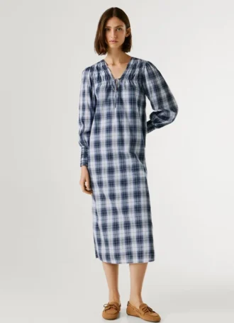 Kariertes Maxikleid