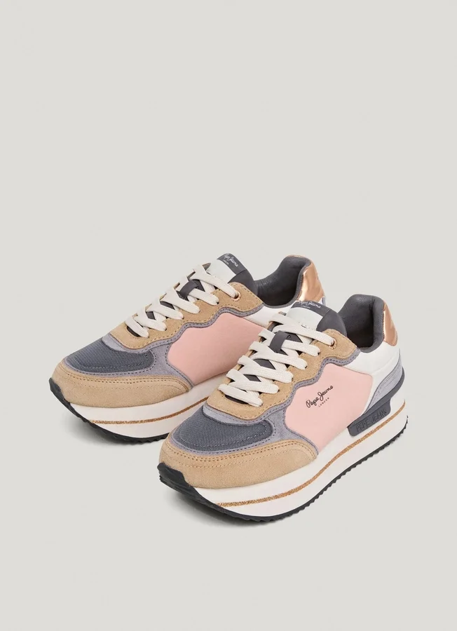 Kombinierte Plateau-Sneaker Kombinierte Plateau-Sneaker