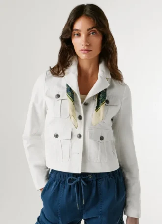 Kurz geschnittene Twill-Jacke