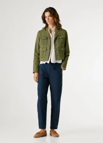 Kurz geschnittene Twill-Jacke