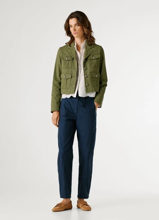 Kurz geschnittene Twill-Jacke Kurz geschnittene Twill-Jacke
