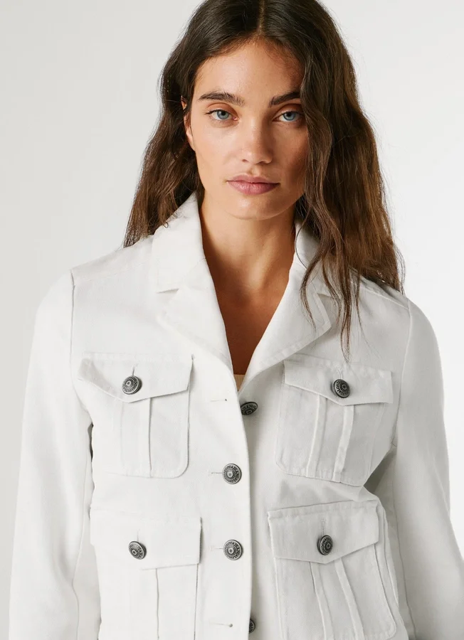 Kurz geschnittene Twill-Jacke Kurz geschnittene Twill-Jacke