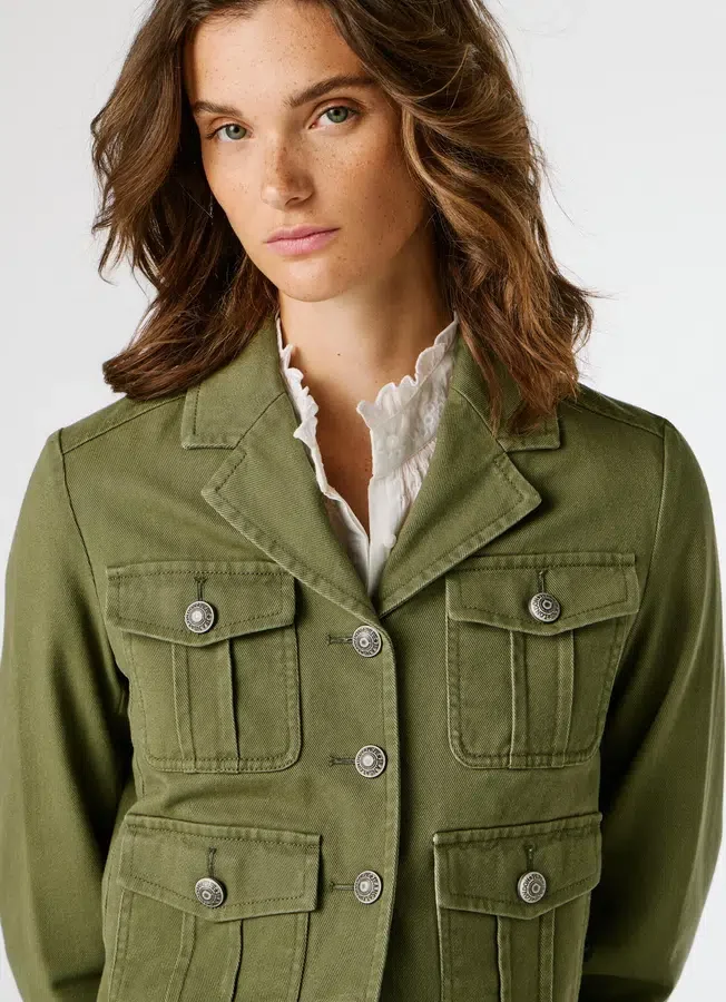 Kurz geschnittene Twill-Jacke Kurz geschnittene Twill-Jacke