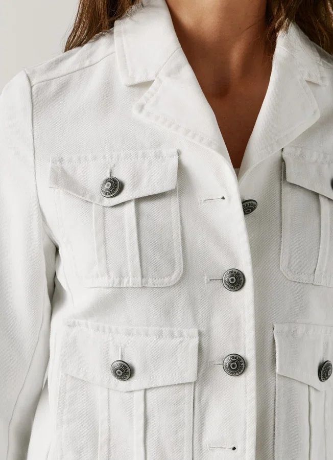 Kurz geschnittene Twill-Jacke Kurz geschnittene Twill-Jacke