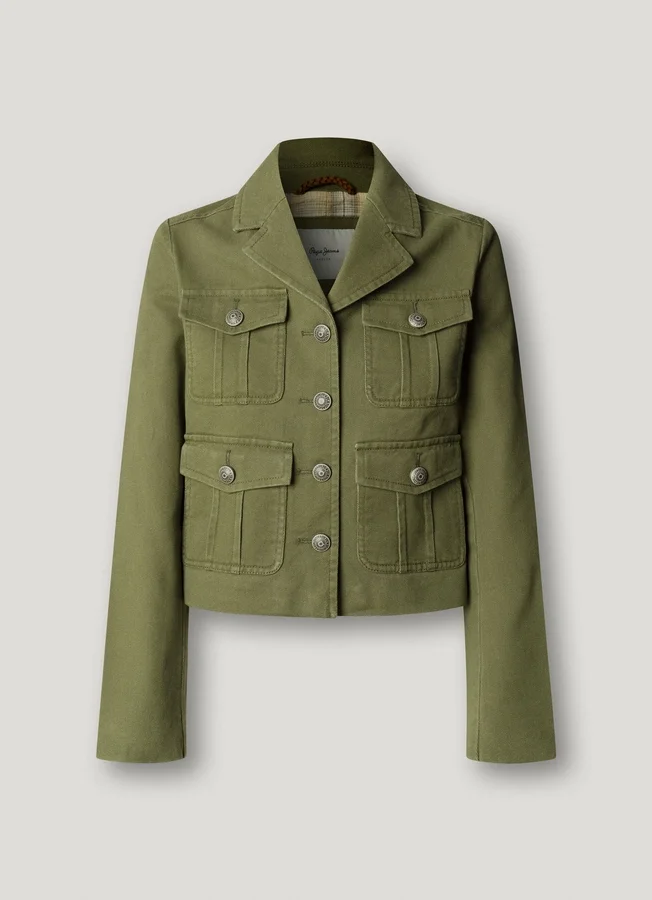 Kurz geschnittene Twill-Jacke Kurz geschnittene Twill-Jacke