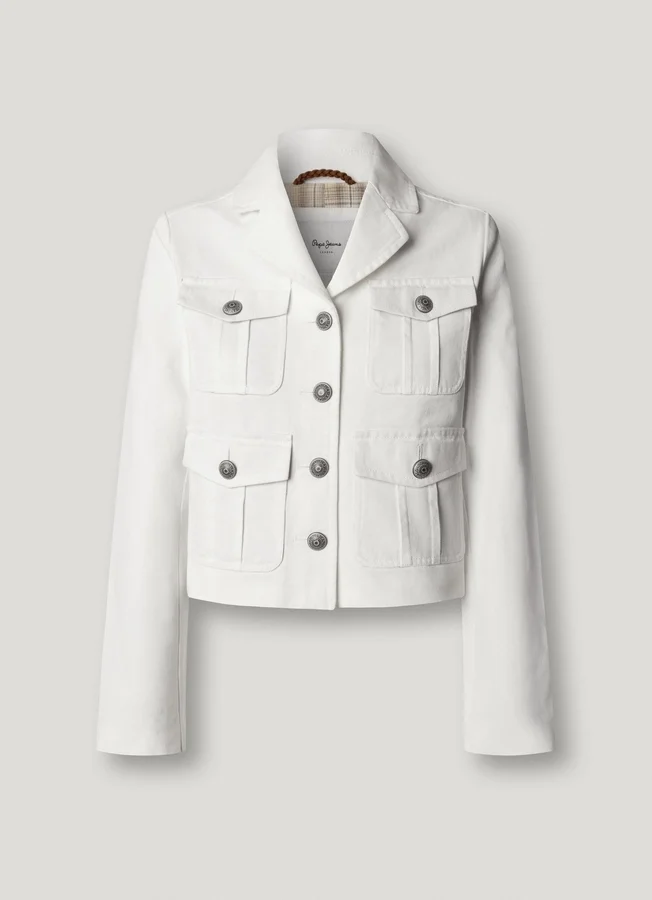 Kurz geschnittene Twill-Jacke Kurz geschnittene Twill-Jacke