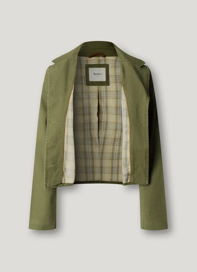 Kurz geschnittene Twill-Jacke Kurz geschnittene Twill-Jacke