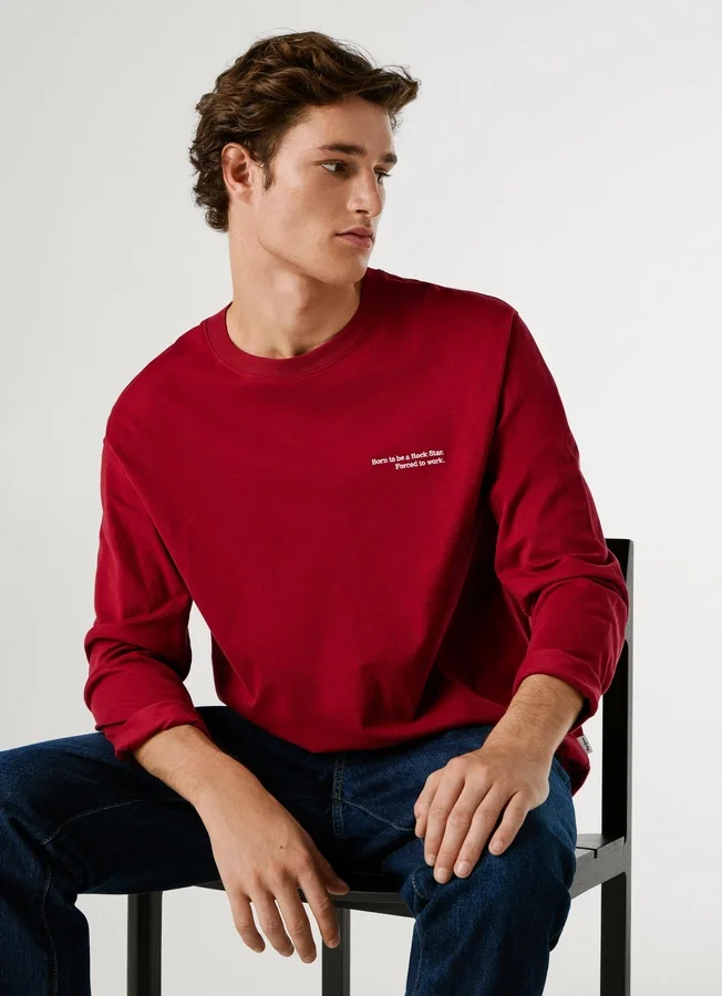 Langarm-T-Shirt in lockerer Passform Langarm-T-Shirt in lockerer Passform