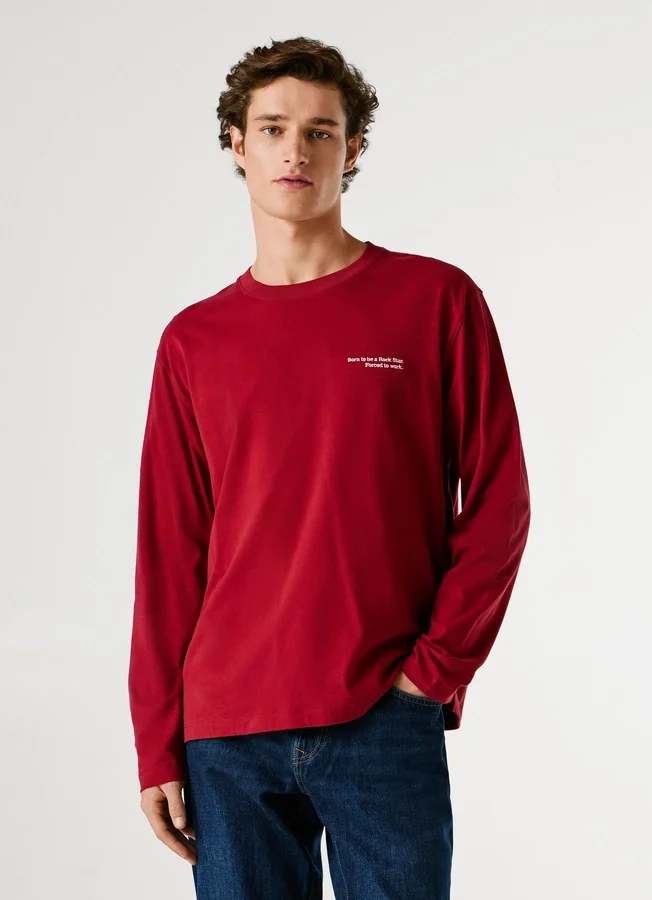 Langarm-T-Shirt in lockerer Passform Langarm-T-Shirt in lockerer Passform