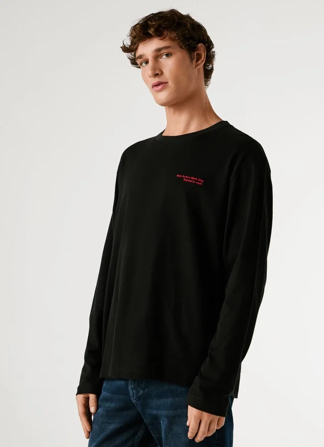 Langarm-T-Shirt in lockerer Passform Langarm-T-Shirt in lockerer Passform