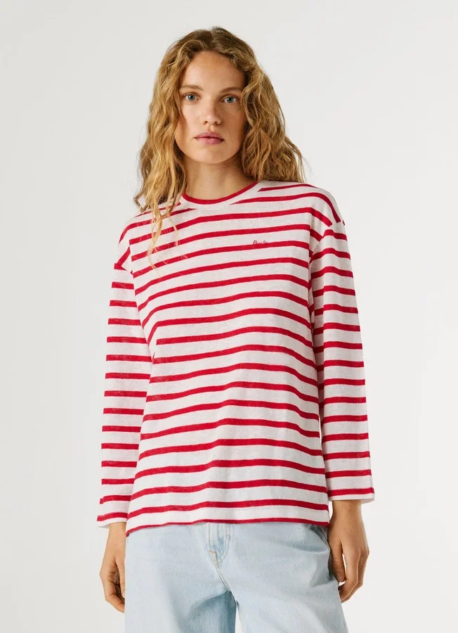 Langärmliges gestreiftes T-Shirt Langärmliges gestreiftes T-Shirt