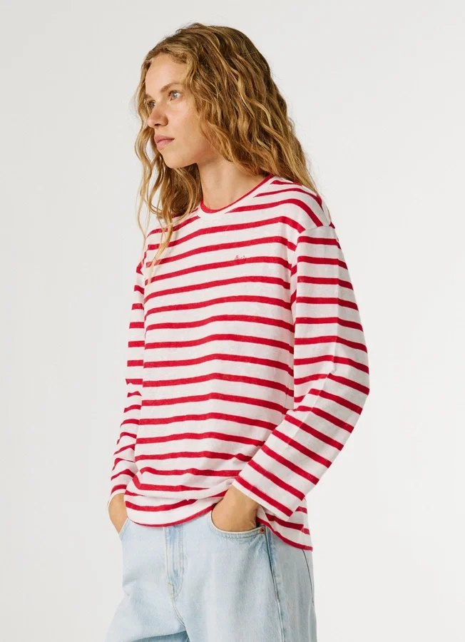 Langärmliges gestreiftes T-Shirt Langärmliges gestreiftes T-Shirt