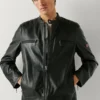 Leder-Bikerjacke
