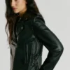 Leder-Bikerjacke